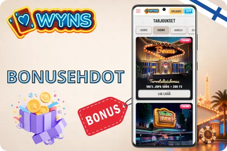 Tietoa kasinon bonusehdoista Wyns Casino